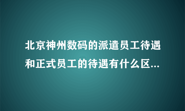 北京神州数码的派遣员工待遇和正式员工的待遇有什么区别吗？会有年终奖金吗？