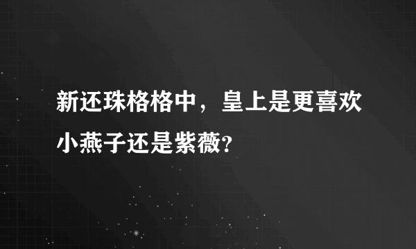 新还珠格格中，皇上是更喜欢小燕子还是紫薇？