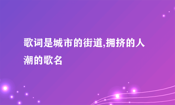 歌词是城市的街道,拥挤的人潮的歌名