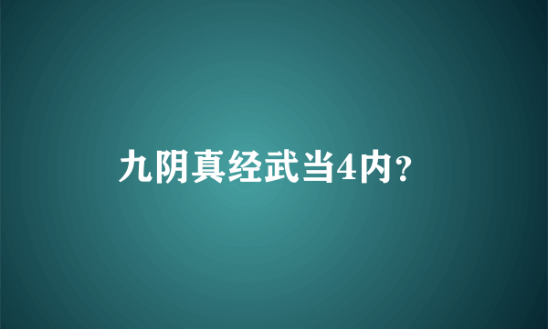 九阴真经武当4内？