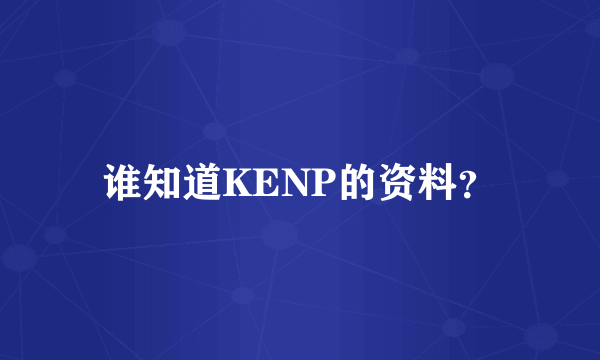 谁知道KENP的资料？