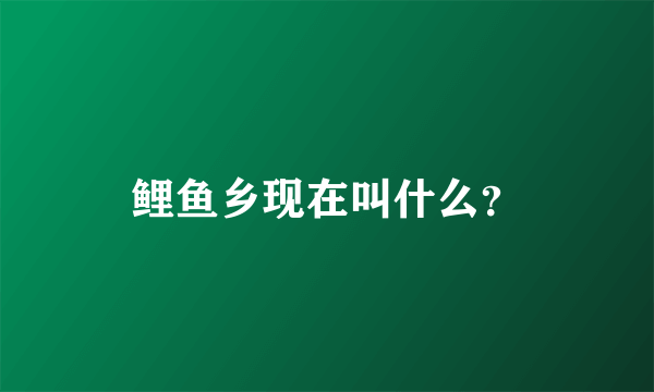 鲤鱼乡现在叫什么？