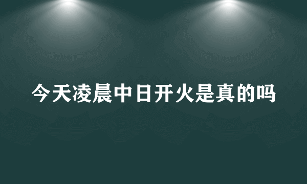 今天凌晨中日开火是真的吗