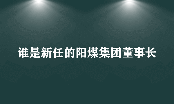 谁是新任的阳煤集团董事长