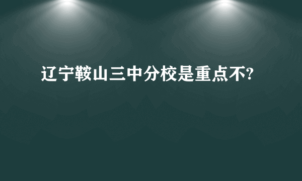 辽宁鞍山三中分校是重点不?