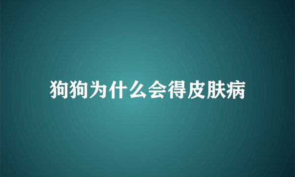 狗狗为什么会得皮肤病