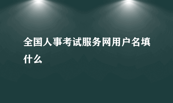 全国人事考试服务网用户名填什么