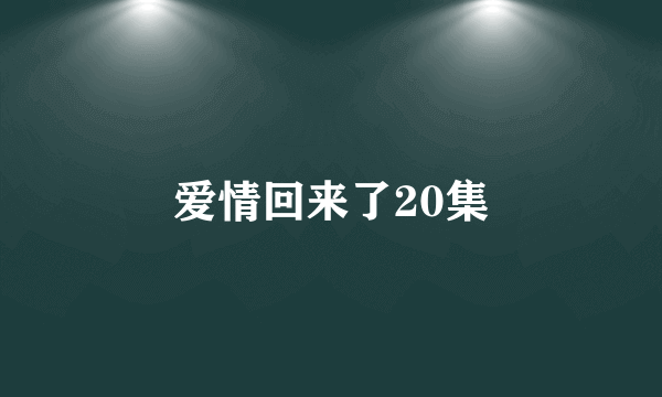 爱情回来了20集