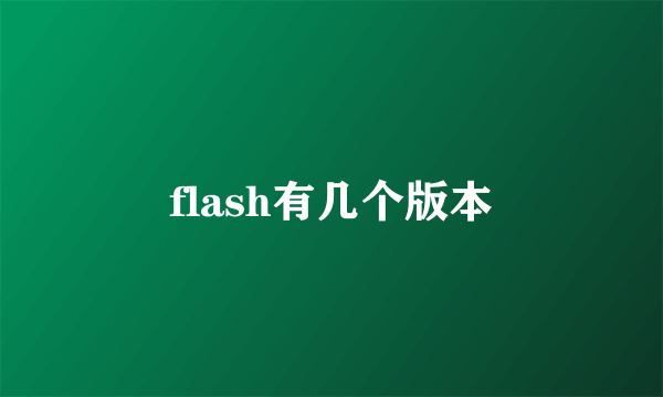 flash有几个版本