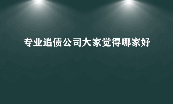 专业追债公司大家觉得哪家好