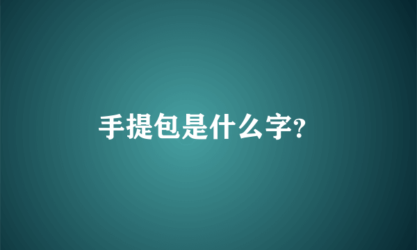 手提包是什么字？