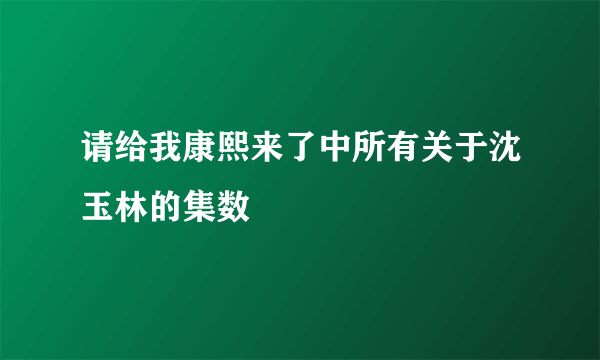 请给我康熙来了中所有关于沈玉林的集数