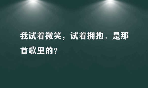 我试着微笑，试着拥抱。是那首歌里的？