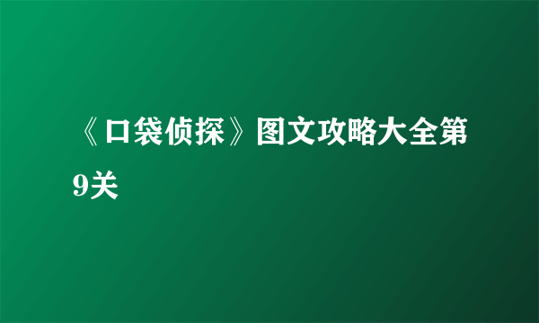 《口袋侦探》图文攻略大全第9关