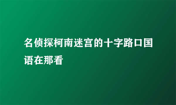 名侦探柯南迷宫的十字路口国语在那看