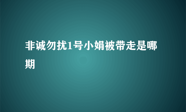 非诚勿扰1号小娟被带走是哪期