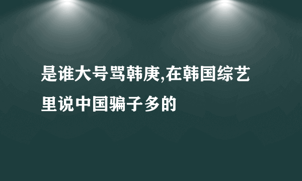 是谁大号骂韩庚,在韩国综艺里说中国骗子多的