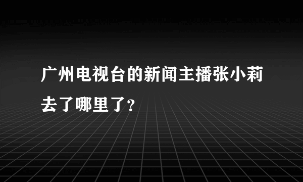 广州电视台的新闻主播张小莉去了哪里了？