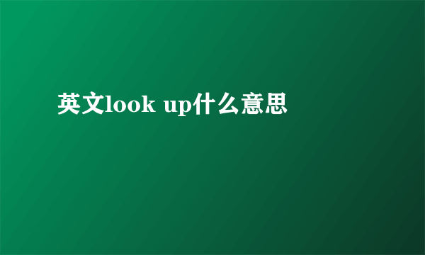 英文look up什么意思