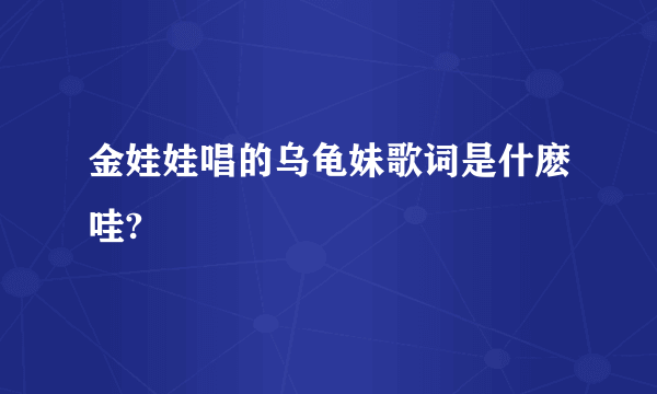 金娃娃唱的乌龟妹歌词是什麽哇?