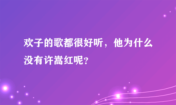 欢子的歌都很好听，他为什么没有许嵩红呢？