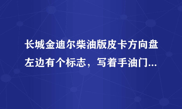 长城金迪尔柴油版皮卡方向盘左边有个标志，写着手油门，是什么用处?