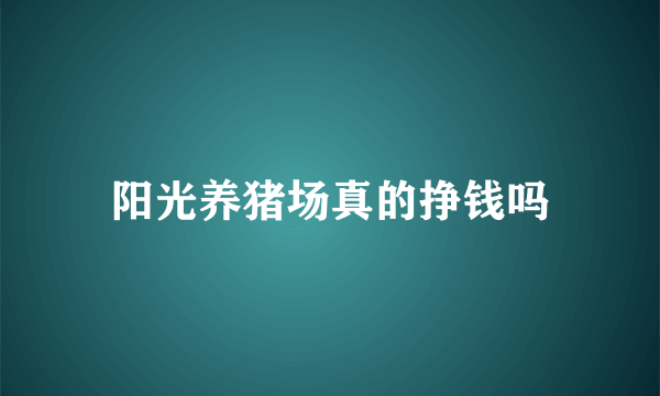 阳光养猪场真的挣钱吗