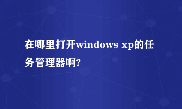 在哪里打开windows xp的任务管理器啊?