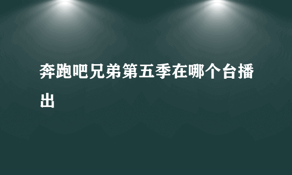 奔跑吧兄弟第五季在哪个台播出