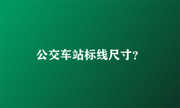 公交车站标线尺寸？