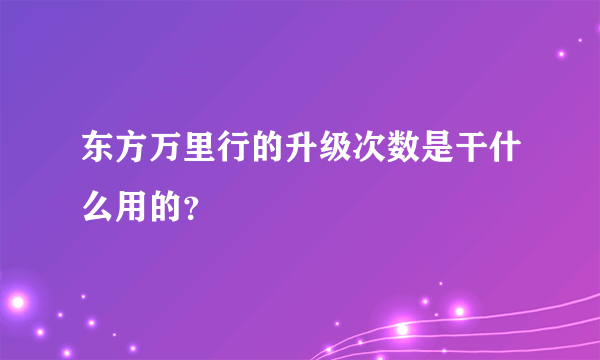 东方万里行的升级次数是干什么用的？