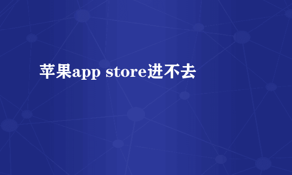 苹果app store进不去