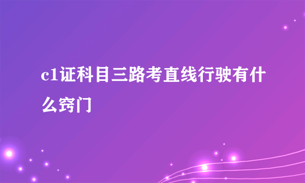 c1证科目三路考直线行驶有什么窍门