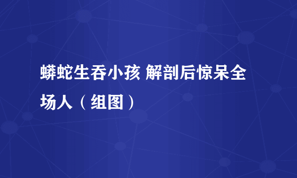 蟒蛇生吞小孩 解剖后惊呆全场人（组图）