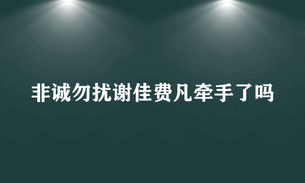 非诚勿扰谢佳费凡牵手了吗