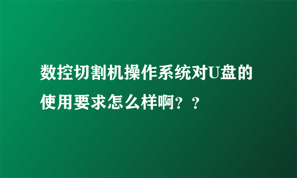 数控切割机操作系统对U盘的使用要求怎么样啊？？