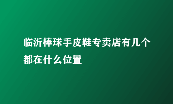 临沂棒球手皮鞋专卖店有几个都在什么位置