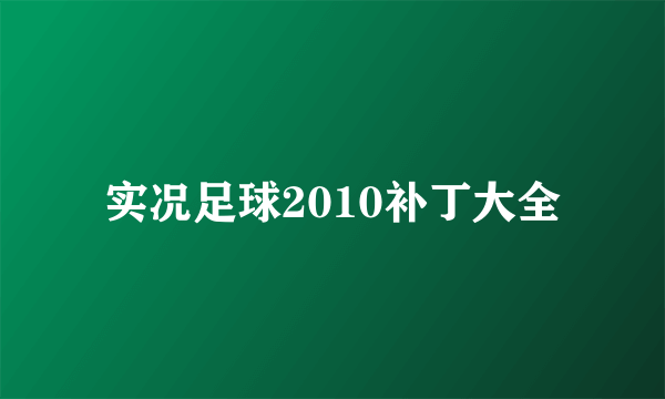 实况足球2010补丁大全