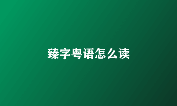 臻字粤语怎么读