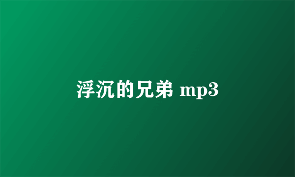 浮沉的兄弟 mp3