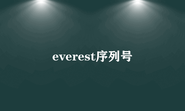 everest序列号