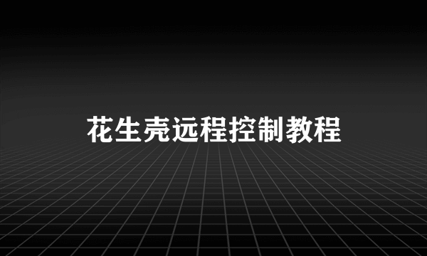 花生壳远程控制教程