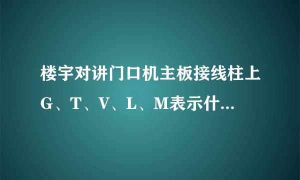 楼宇对讲门口机主板接线柱上G、T、V、L、M表示什么?还有V1，L是两个？