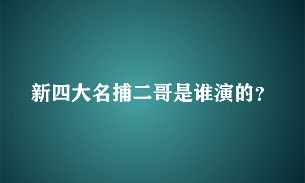 新四大名捕二哥是谁演的？