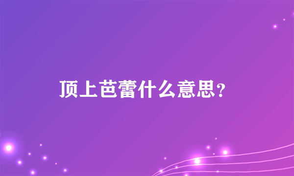 顶上芭蕾什么意思？