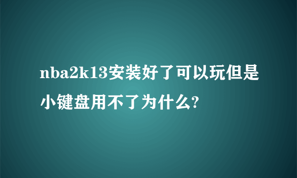 nba2k13安装好了可以玩但是小键盘用不了为什么?