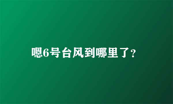 嗯6号台风到哪里了？