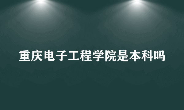 重庆电子工程学院是本科吗