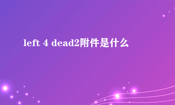 left 4 dead2附件是什么