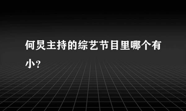 何炅主持的综艺节目里哪个有小？